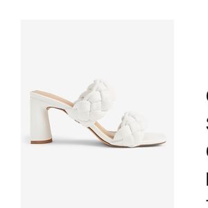 White braided heels from EXPRESS